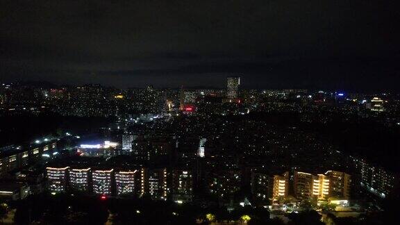 广州城市夜景灯光航拍