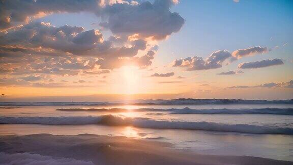 海边落日海面余晖大海黄昏