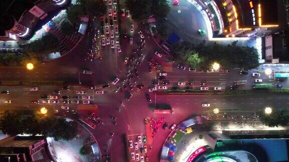 广西桂林交通夜景航拍
