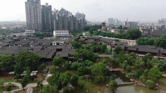 航拍湖南湘潭窑湾历史文化旅游街区