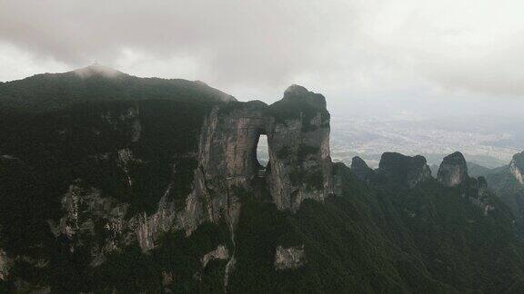 湖南张家界天门山5A景区航拍