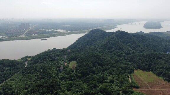 湖南湘潭昭山风景区航拍