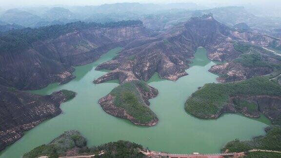 高倚岭风景区丹霞地貌航拍