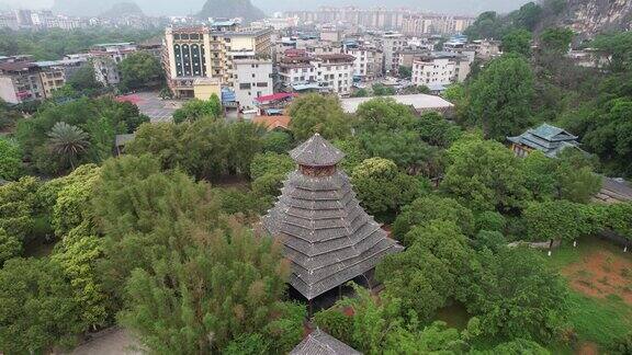 广西桂林刘三姐大观园航拍 