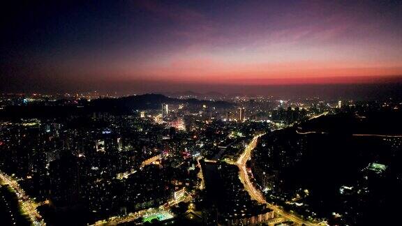珠海城市夜景航拍