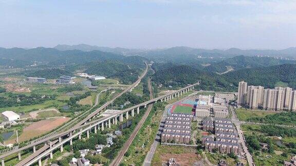 湖南湘潭昭山风景区4A景区航拍