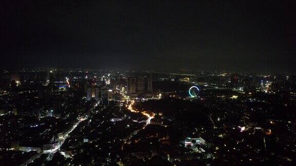 广东中山市城市大景夜灯光