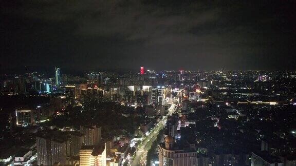 广东东莞城市夜景灯光航拍