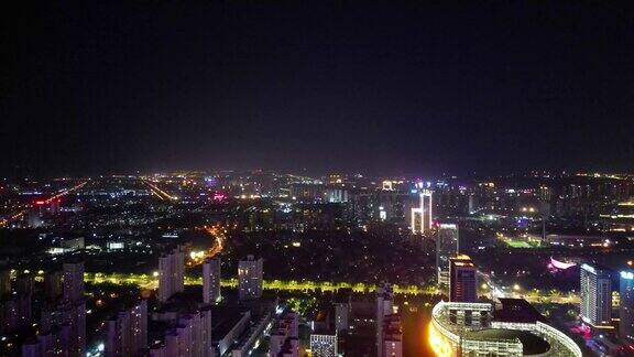 航拍河南洛阳城市建设夜景