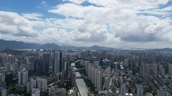 航拍温州鹿城区城市大景