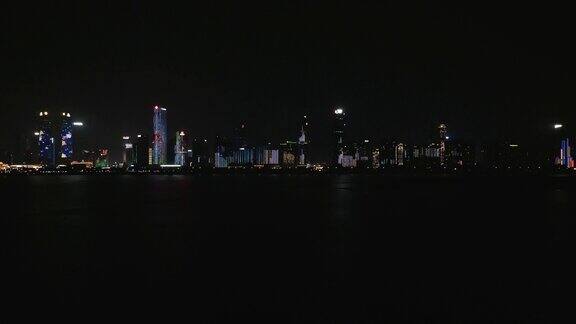 江西南昌城市夜景航拍 