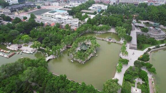 河北邯郸丛台公园航拍