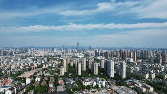 浙江宁波城市大景航拍