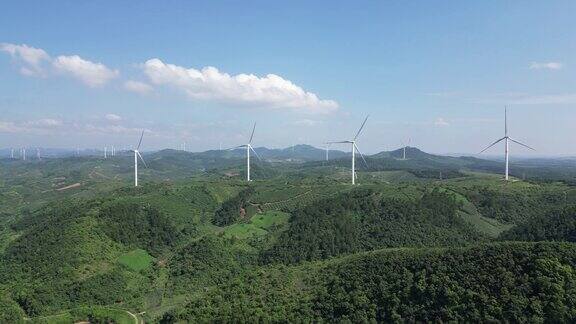 风力发电绿色能源风车航拍