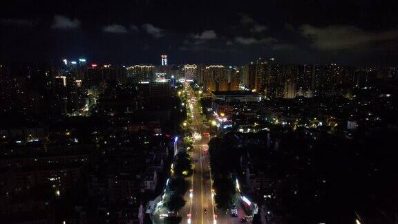 江西赣州城市夜景交通航拍