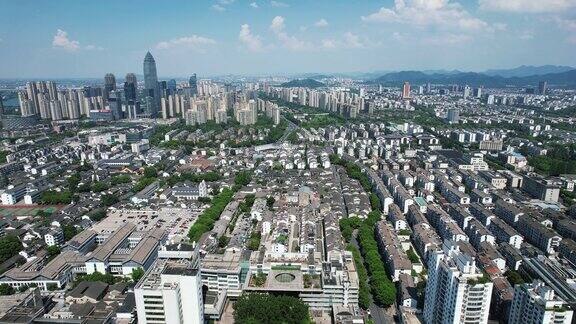 浙江绍兴城市大景城市建设航拍