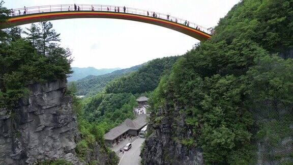 湖北神农架天燕景区彩虹桥航拍