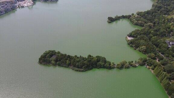 湖北黄冈遗爱湖公园4A景区航拍