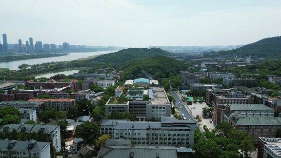 湖南长沙师范大学岳麓山航拍