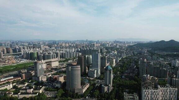 浙江杭州城市风光航拍 