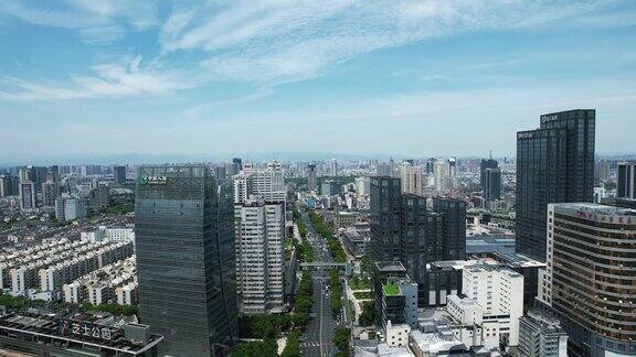 浙江宁波城市高楼建筑航拍