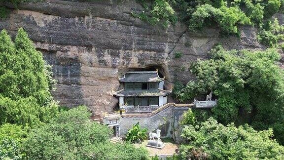 航拍湖北襄阳南漳县水镜庄景区