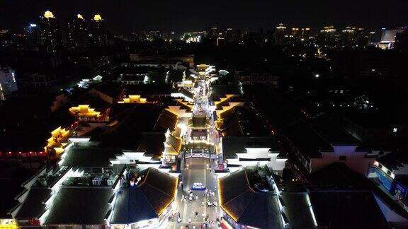 宁波城市夜景灯光航拍