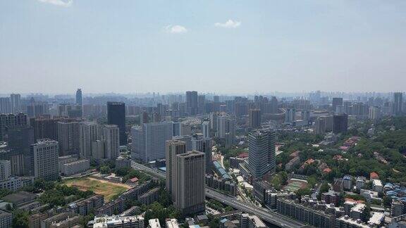 航拍湖北武汉武昌区城市建设 