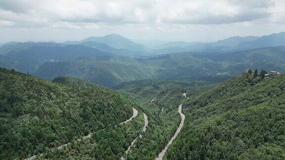 航拍江西井冈山景区大山森林