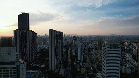 浙江宁波城市高楼建筑城市建设航拍