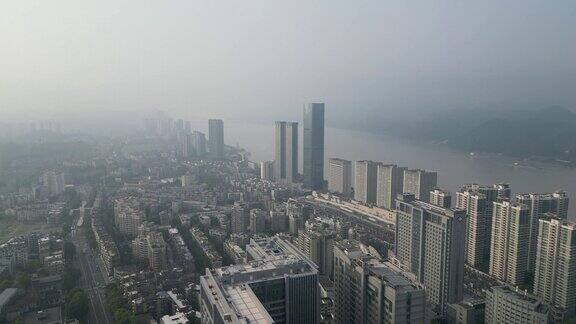 航拍湖北宜昌城市风光