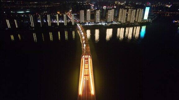 航拍湖南长沙湘江福元路大桥 