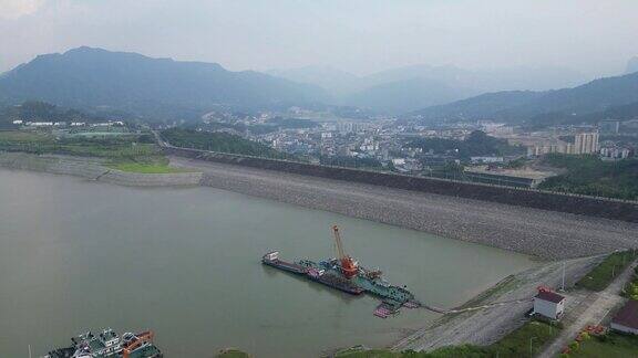 航拍湖北宜昌秭归县三峡水库风光