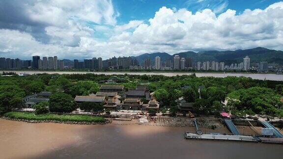 浙江温州江心屿4A景区航拍 