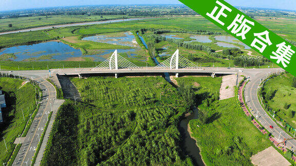 渭南湭河口堤防交通桥航拍