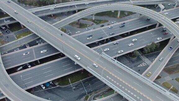 4K城市车流立交桥交通发展