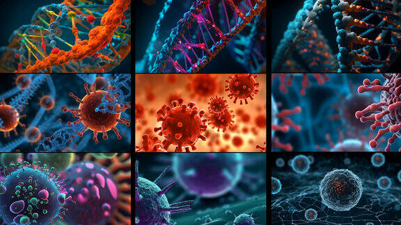 微生物细菌病毒DNA细胞动画视频
