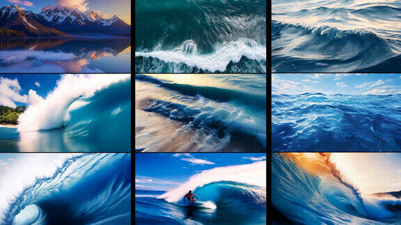 大海海浪翻滚自然风光视频素材