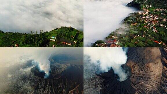 印尼Bromo火山景观航拍