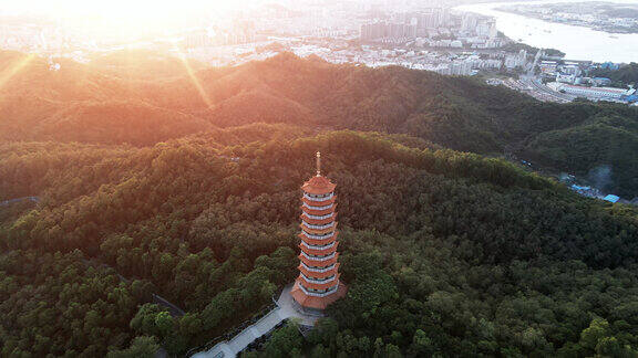 航拍江门江海区白水带风景名胜区