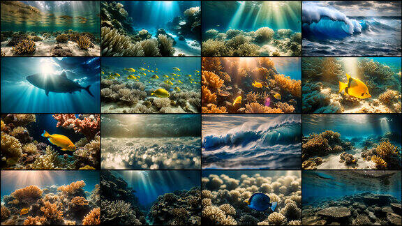 海洋大海海底世界水下视角