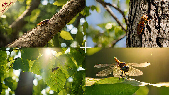 蝉 知了 蜻蜓  夏天 阳光  春天 绿