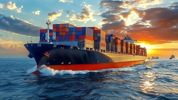 远洋货轮 海运 一带一路 集装箱货轮