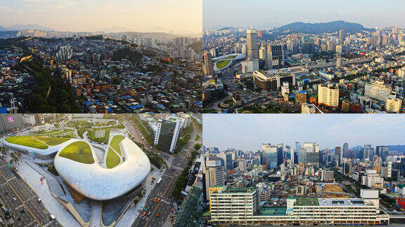 首尔城市航拍空镜