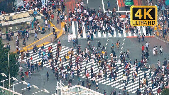 壮观人流人群人来人往城市上班下班交通